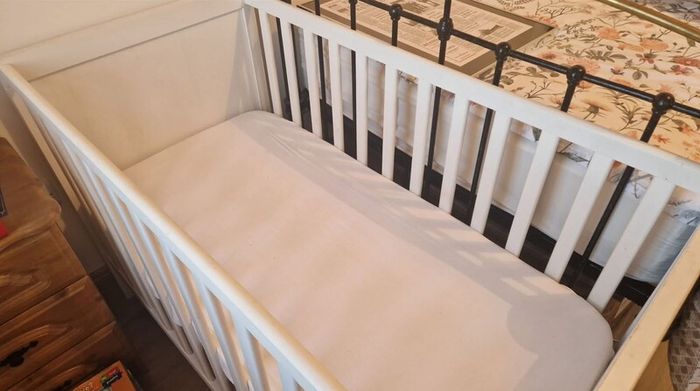 Large White Sundvik Baby Cot + 2 Mattresses