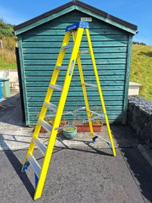 Werner 2.2m 8 step swing back fibreglass ladder
