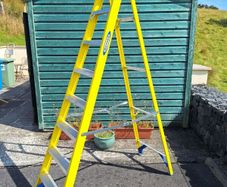 Werner 2.2m 8 step swing back fibreglass ladder