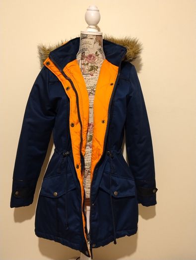 Navy Blue Parka Jacket