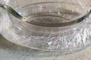Old Plaine Glass Greavy Dish With A Plat.