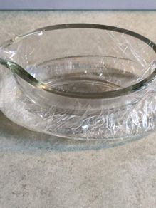 Old Plaine Glass Greavy Dish With A Plat.