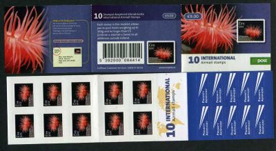 2013 Ireland Beadlet Anemone Definitive Stamp Booklet Mint Never Hinged (MNH). Hibernian HB190