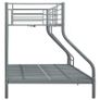Bunk Bed Frame Grey Metal 140x200 cm/90x200 cm Image 2