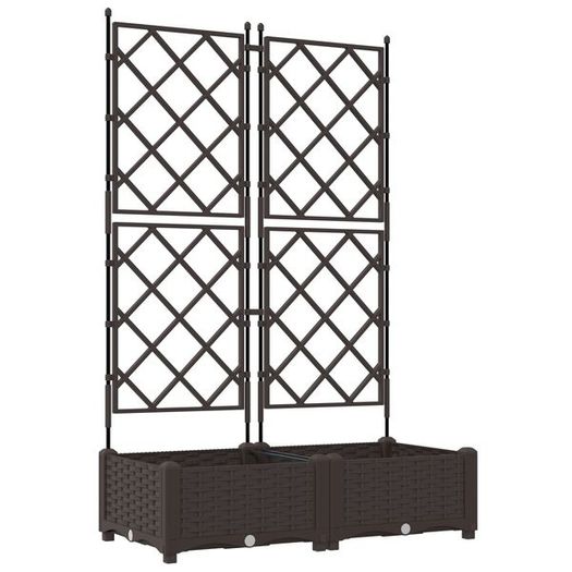 Garden Planter 2 pcs Brown 80 x 40 x 125.5 cm Steel