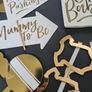 Antropologie Baby Shower Photo Booth Props Set Gold  and  White Party Decorations Image 3