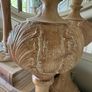 New 37cm high wood effect pumpkin finial with whitewash finish Image 3