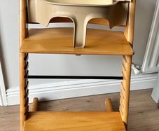Stokke Tripp Trapp High Chair Natural Wood with Baby Set & Cushion