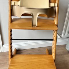Stokke Tripp Trapp High Chair Natural Wood with Baby Set & Cushion