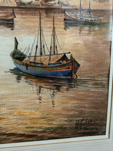Original watercolour by Edwin Galea, Malta