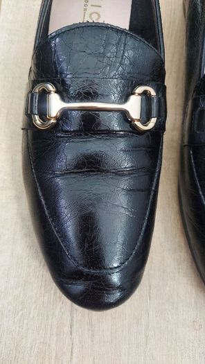 Black Leather Loafers, Office, size 7