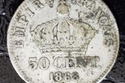 1868 A France  50 Centimes - Napoleon III silver coin