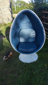 Vintage Italian chair leather interior.