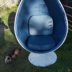 Vintage Italian chair leather interior.