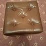 Brown Leather Style Pouffe Footstool Image 2