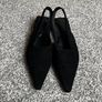 Ganni Pointed Toe Low Heel Pumps Sz 3UK 36 Black Suede Leather Acetate Heel Image 3