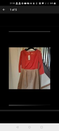 Coral Dress brand new chic beige two part look cute date smart mini party with zipper at the back Size S UK 8