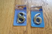 Self Adhesive Brass Numbers x 2 for Sale