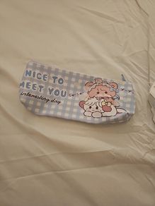 Mikko Illustrations Blue Gingham Pencil Case