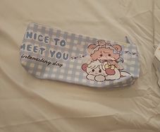 Mikko Illustrations Blue Gingham Pencil Case