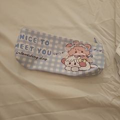 Mikko Illustrations Blue Gingham Pencil Case