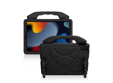 For iPad 10.2 9th Gen 2021 Case Kids Friendly Shockproof Tablet Smart Cover EVA Black - FHT01IPTK3