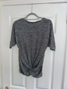 New Quiz Women's Grey Sparkly T-shirt - Size UK 8