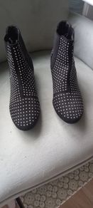 Black metal studded boots