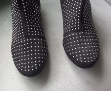 Black metal studded boots