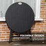 Foldable Round Garden Table for 4, Outdoor Dining Table with HDPE Tabletop and Steel Frame, 80 x 80 x 73 cm, Dark Grey Image 3