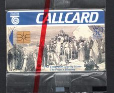 1994 Ireland 50 unit Cobh Heritage Centre, in Cobh, Co. Cork. Depicts an image of a priest blessing Irish emigrants before setting sail on a famine ship to America (Gemplus GEM1) Call Card Mint in Packaging. Telecom Eireann card number 1057