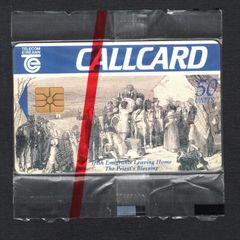 1994 Ireland 50 unit Cobh Heritage Centre, in Cobh, Co. Cork. Depicts an image of a priest blessing Irish emigrants before setting sail on a famine ship to America (Gemplus GEM1) Call Card Mint in Packaging. Telecom Eireann card number 1057