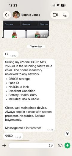 I phone 13 Pro max sierra blue