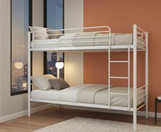 Metal Single Bunk Bed White Free Delivery Limited Offer!