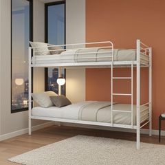 Metal Single Bunk Bed White Free Delivery Limited Offer!