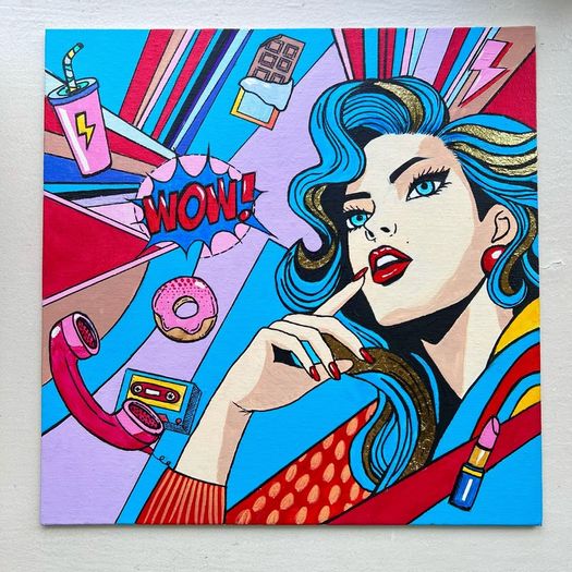 Original acrylic painting on canvas board .Visual Boom.