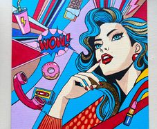 Original acrylic painting on canvas board .Visual Boom.