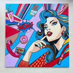 Original acrylic painting on canvas board .Visual Boom.