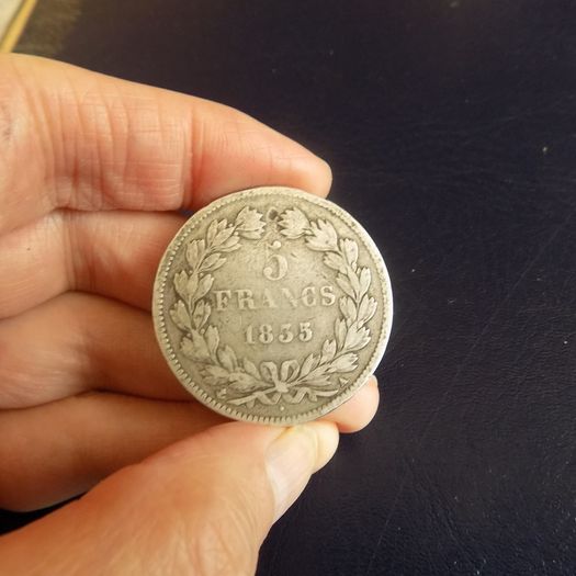 France 1835 A.Paris Mint.5 francs.90% Silver.Louis Phillippe.