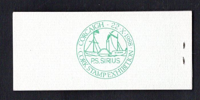 1988 Ireland Cork Philatelic Exhibition Booklet . Contains 2 X 24p 150th of 1st Passenger Steamship Crossing Commemorative Stamps No 271