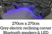 Athens Electric Reclining Corner Sofa - Grey