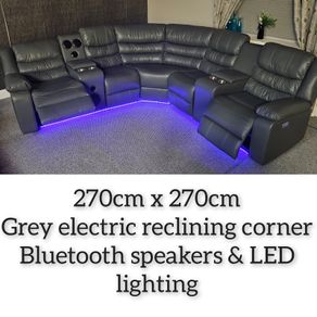 Athens Electric Reclining Corner Sofa - Grey