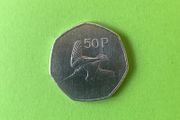 Irish 1998 woodcock 50P coin.