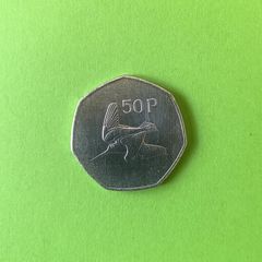 Irish 1998 woodcock 50P coin.