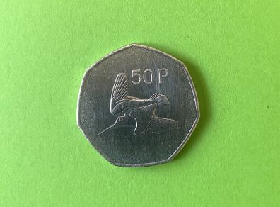 Irish 1998 woodcock 50P coin.