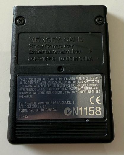 Original Sony PlayStation 2 PS2 8MB Memory Card MagicGate | Black | SCPH-10020