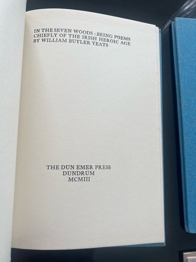 W B Yeats Cuala Press 8 Books J M Synge Seven Poems