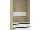Wardrobe White and Sonoma Oak 100x50x200 cm Chipboard