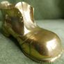 Vintage Large Brass Boot, Very Heavy, Solid Brass, Vintage Brass Ornament Image 9