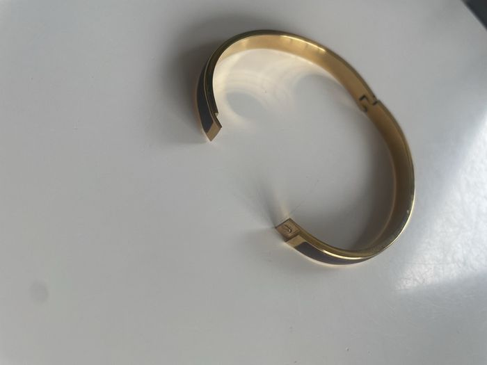 Brown Enamel S Steel Bangle